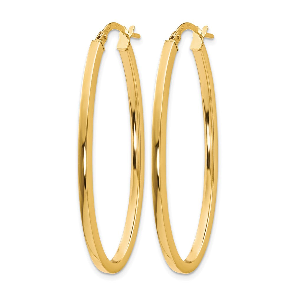 10K Yellow Gold Polished Oval Hinged Hoop Earrings