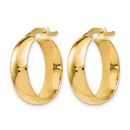 10K Yellow Gold Polished Hinged Hoop Earrings