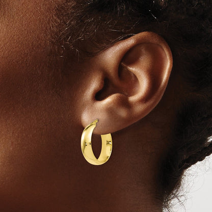 10K Yellow Gold Polished Hinged Hoop Earrings