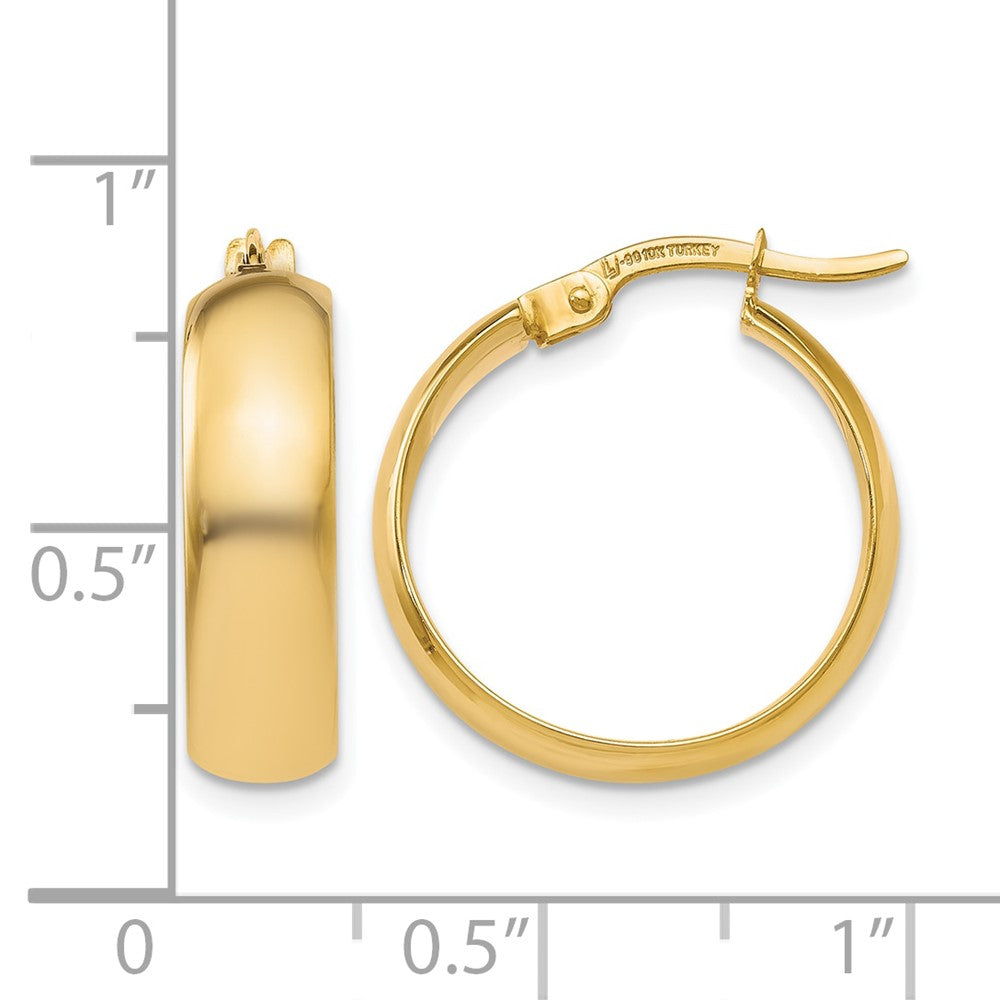 10K Yellow Gold Polished Hinged Hoop Earrings