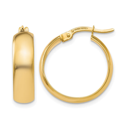 10K Yellow Gold Polished Hinged Hoop Earrings