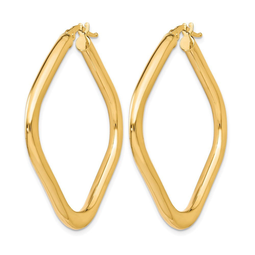 10K Yellow Gold Polished Square Hoop Earrings