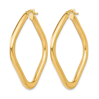 10K Yellow Gold Polished Square Hoop Earrings