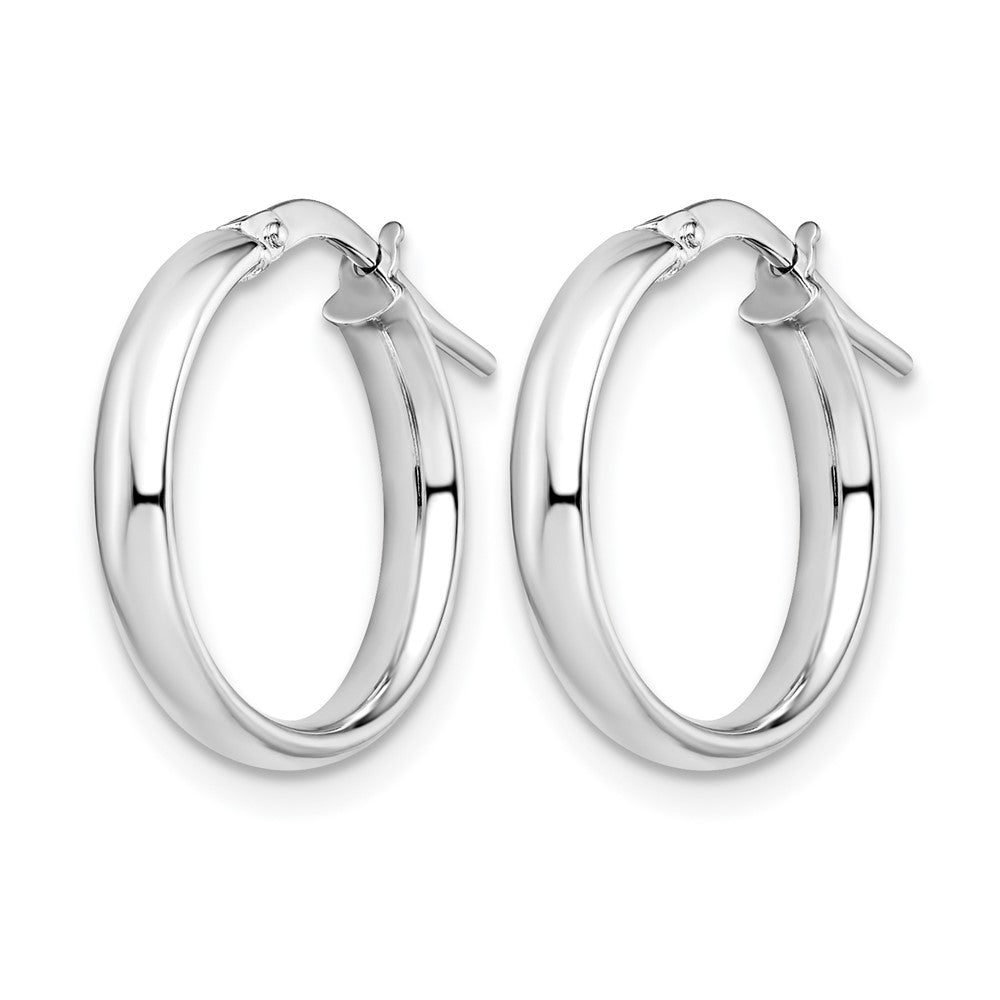 10K White Gold Polished Hoop Earrings