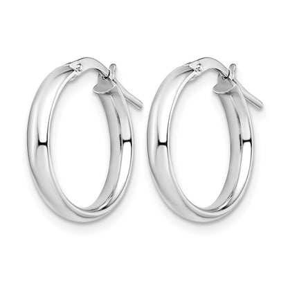 10K White Gold Polished Hoop Earrings