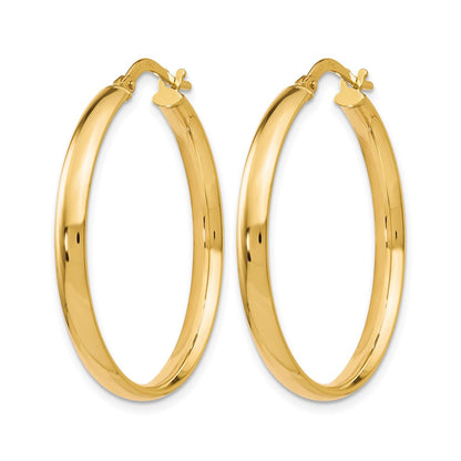 10K Yellow Gold Polished Hoop Earrings