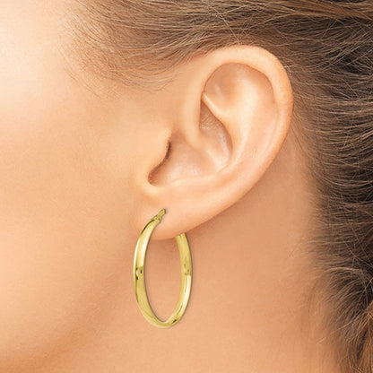 10K Yellow Gold Polished Hoop Earrings