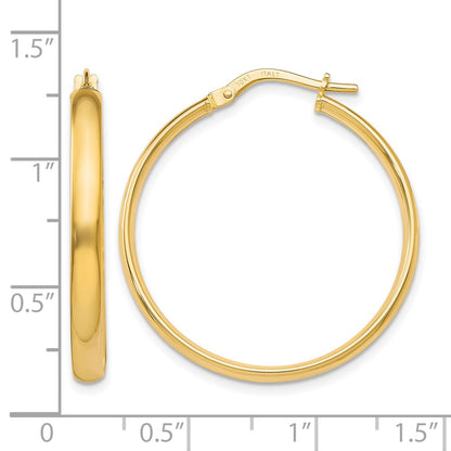 10K Yellow Gold Polished Hoop Earrings
