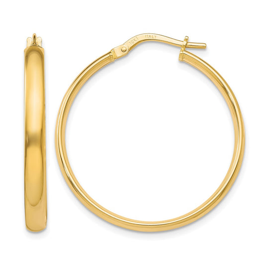 10K Yellow Gold Polished Hoop Earrings
