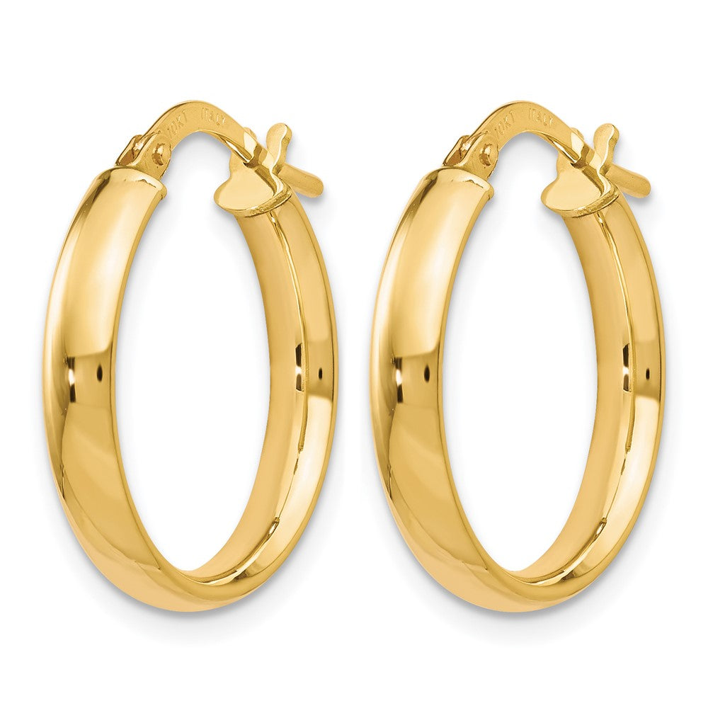 10K Yellow Gold Polished Hoop Earrings