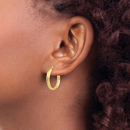 10K Yellow Gold Polished Hoop Earrings