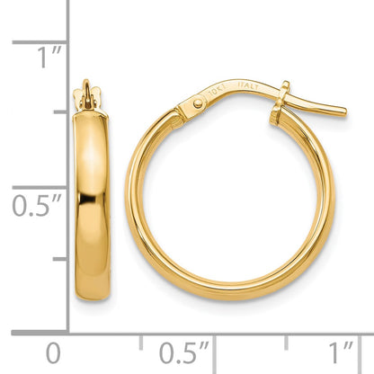 10K Yellow Gold Polished Hoop Earrings