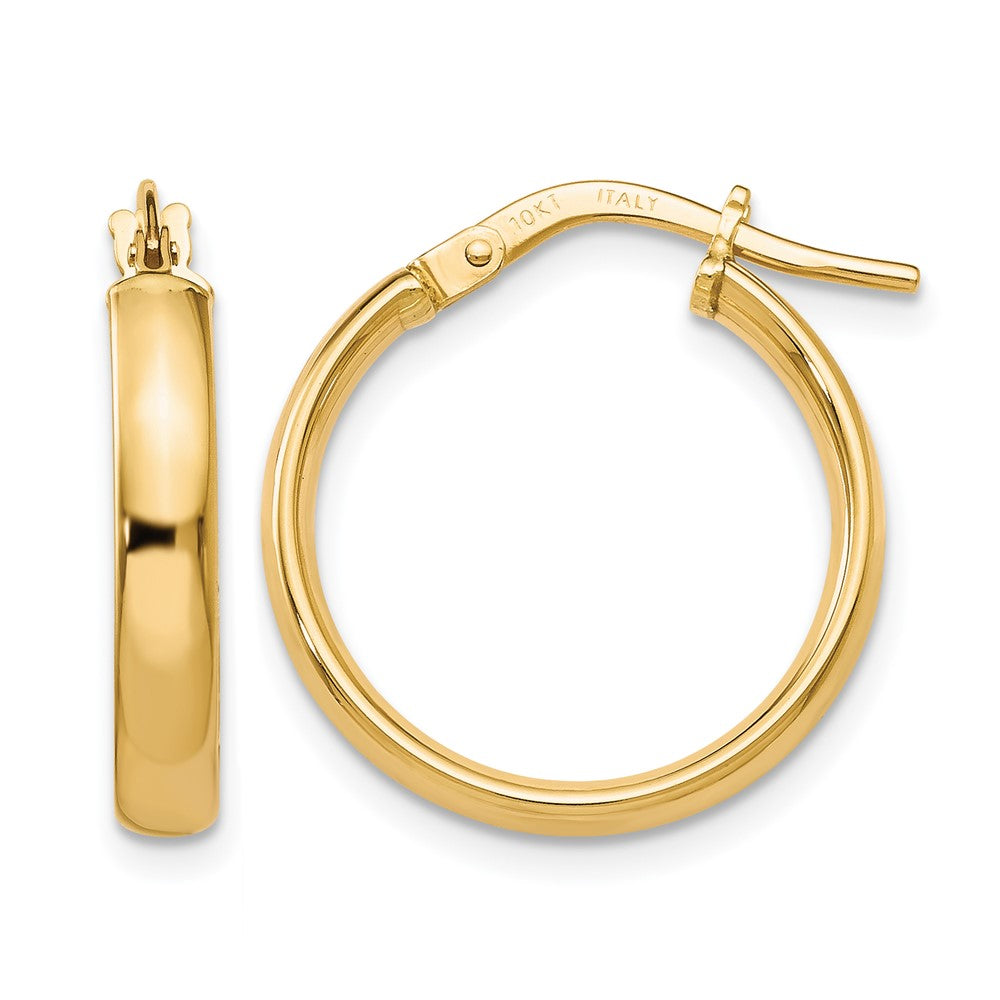 10K Yellow Gold Polished Hoop Earrings