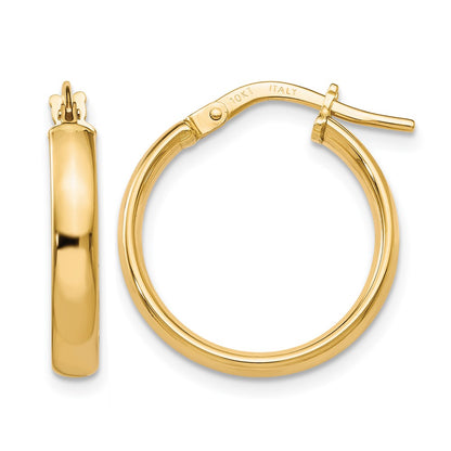 10K Yellow Gold Polished Hoop Earrings