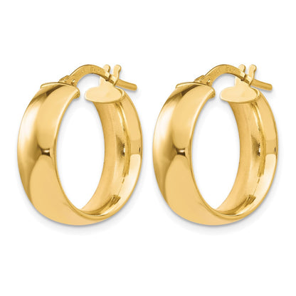 10K Yellow Gold Polished Hoop Earrings