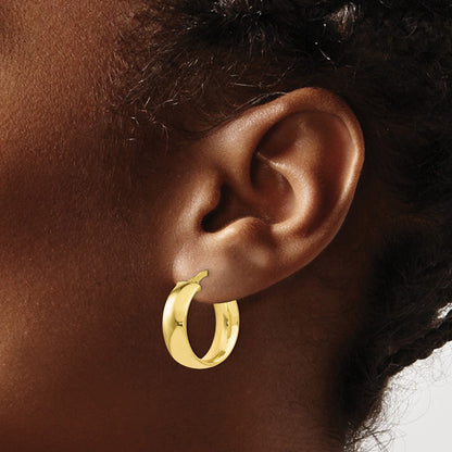 10K Yellow Gold Polished Hoop Earrings