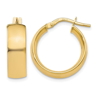 10K Yellow Gold Polished Hoop Earrings