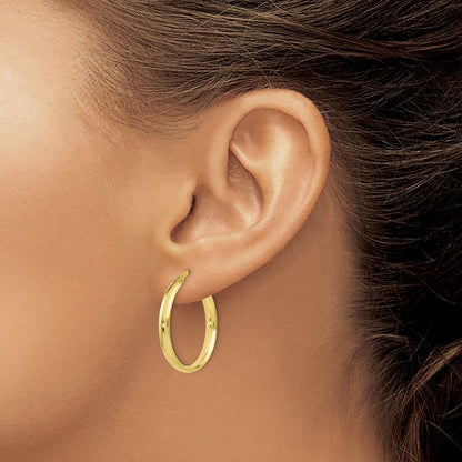 10K Yellow Gold Polished Hoop Earrings