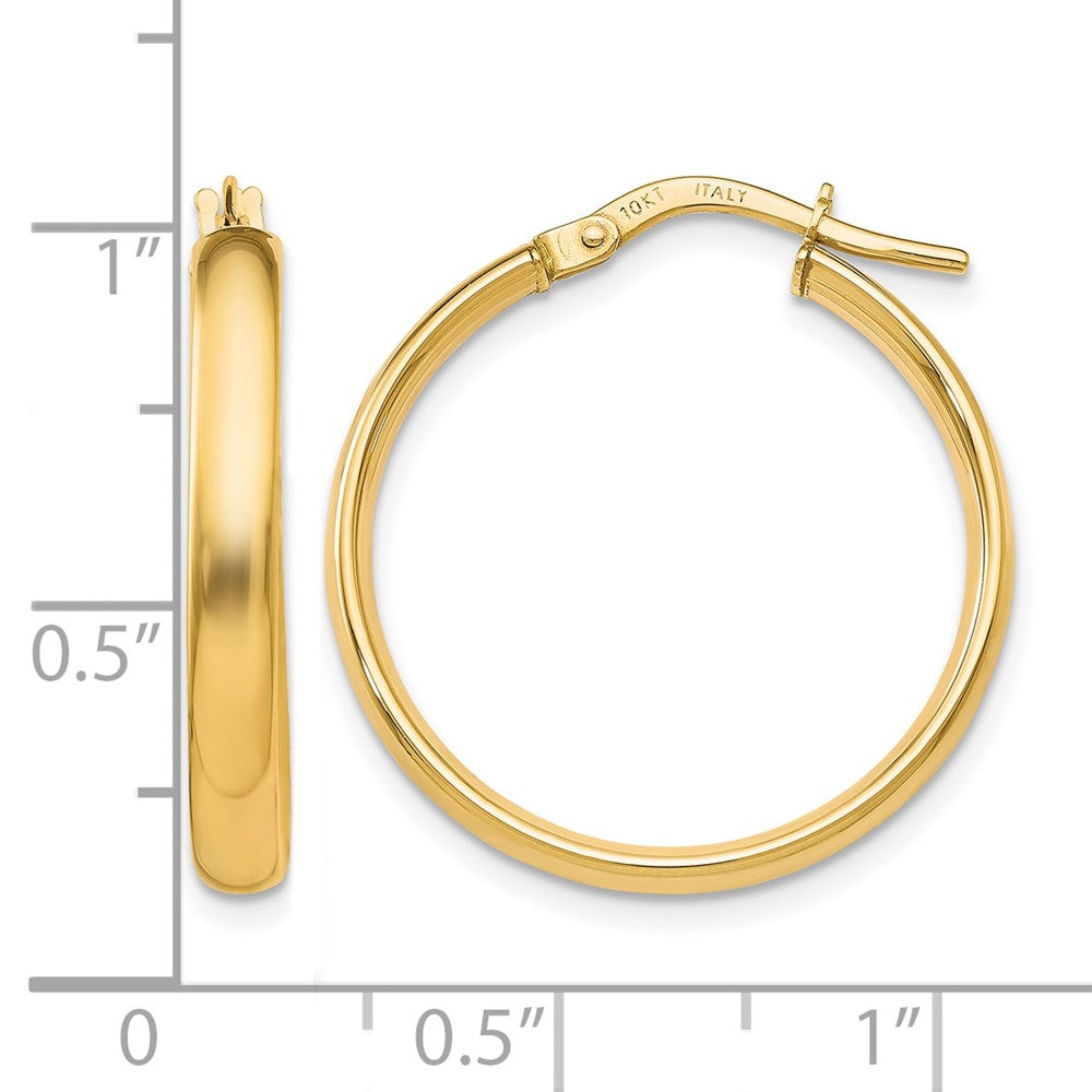 10K Yellow Gold Polished Hoop Earrings