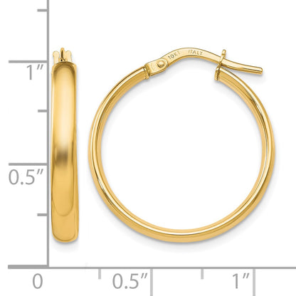 10K Yellow Gold Polished Hoop Earrings