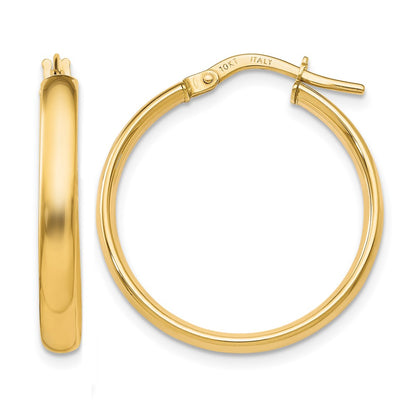 10K Yellow Gold Polished Hoop Earrings