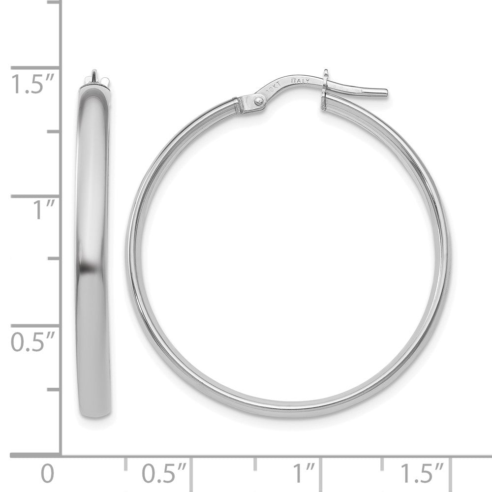 10K White Gold Polished Hoop Earrings