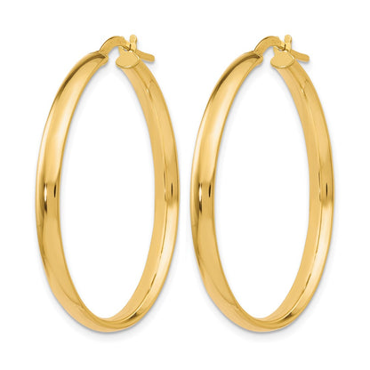 10K Yellow Gold Polished Hoop Earrings