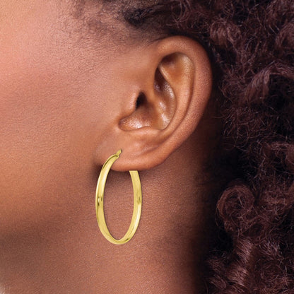 10K Yellow Gold Polished Hoop Earrings