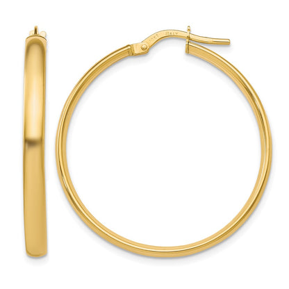 10K Yellow Gold Polished Hoop Earrings