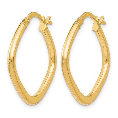 10K Yellow Gold Polished Square Hoop Earrings