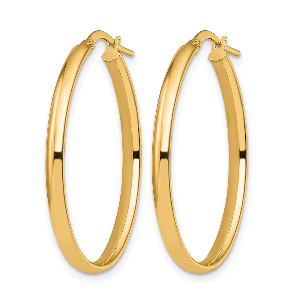 10K Yellow Gold Polished Oval Hoop Earrings