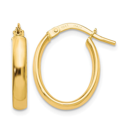 10K Yellow Gold Polished Hoop Earrings