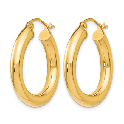 10K Yellow Gold Polished Lightweight Hoop Earrings