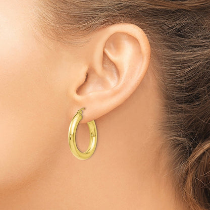 10K Yellow Gold Polished Lightweight Hoop Earrings