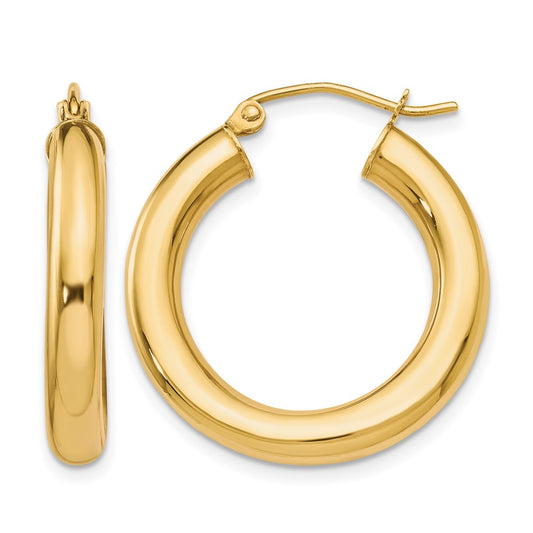 10K Yellow Gold Polished Lightweight Hoop Earrings