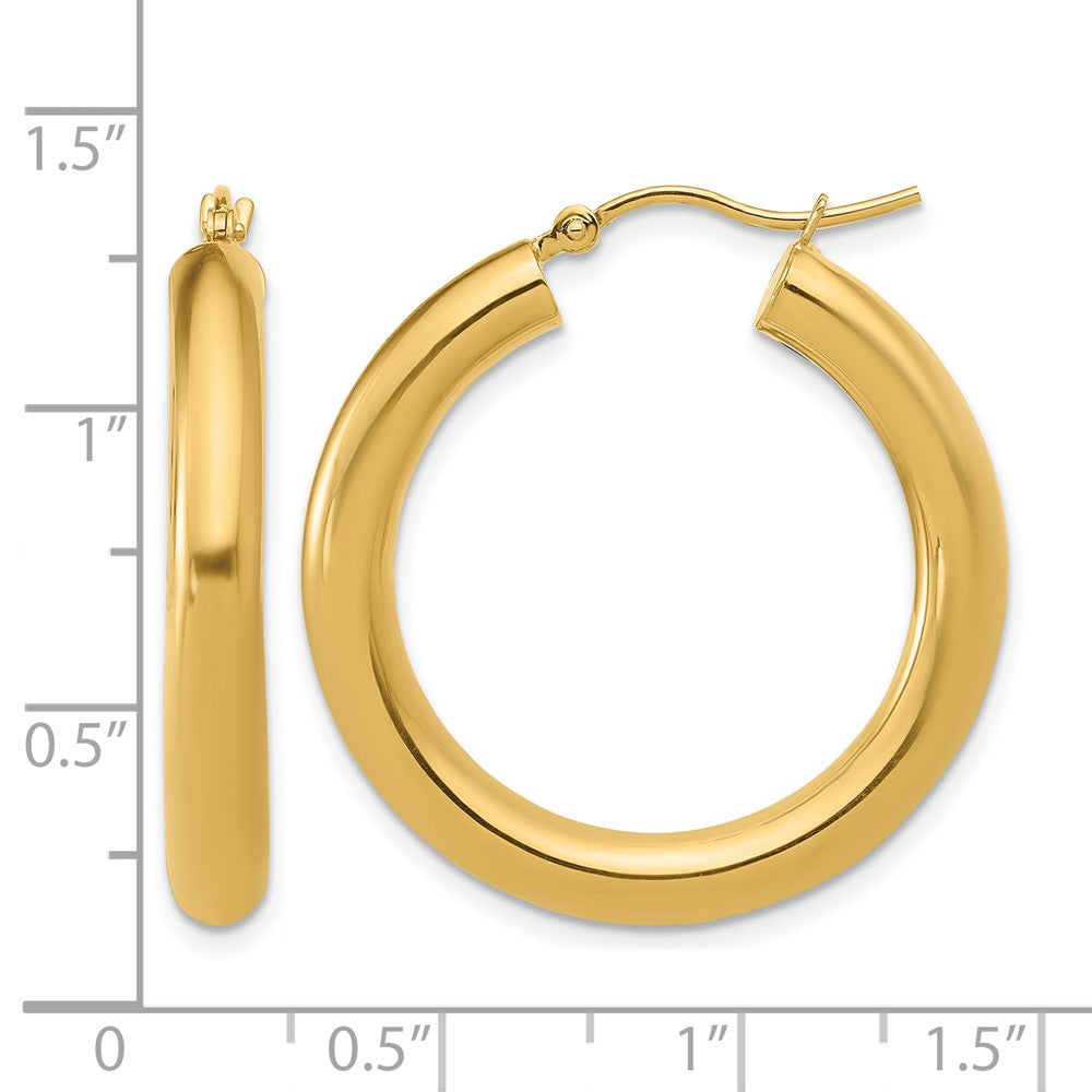 10K Yellow Gold Polished Lightweight Hoop Earrings