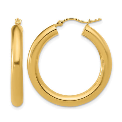 10K Yellow Gold Polished Lightweight Hoop Earrings
