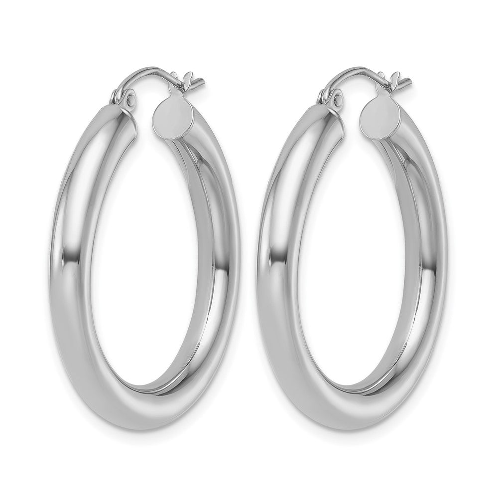 10K White Gold Polished Lightweight Hoop Earrings