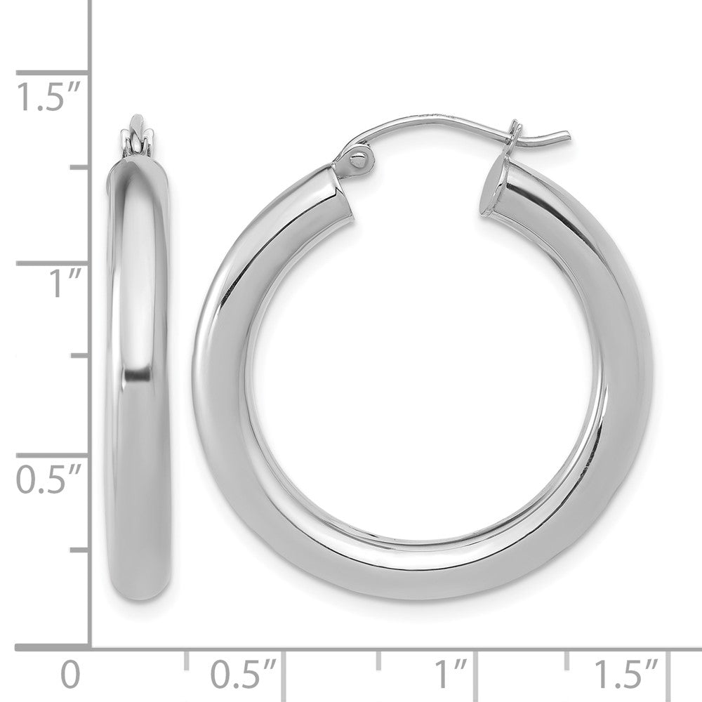 10K White Gold Polished Lightweight Hoop Earrings