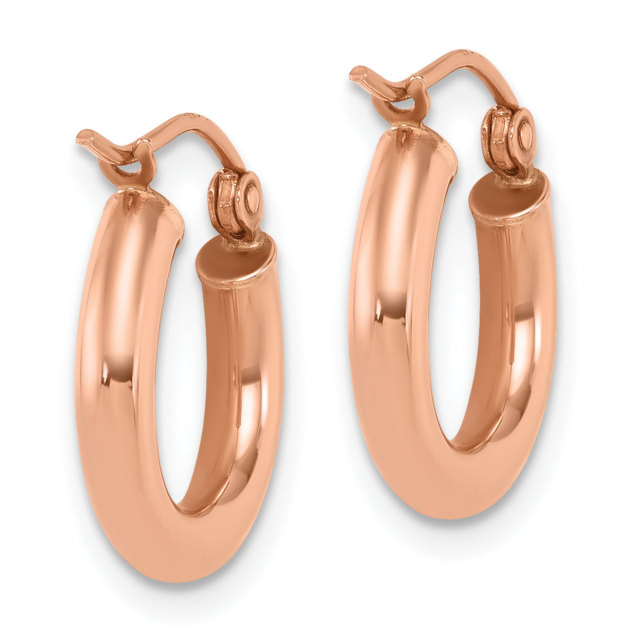 10K Rose Gold Polished Hoop Earrings