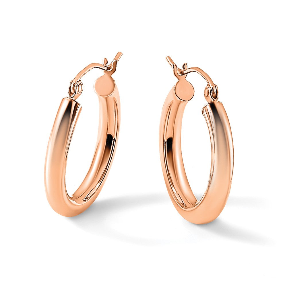 10K Rose Gold Polished Hoop Earrings
