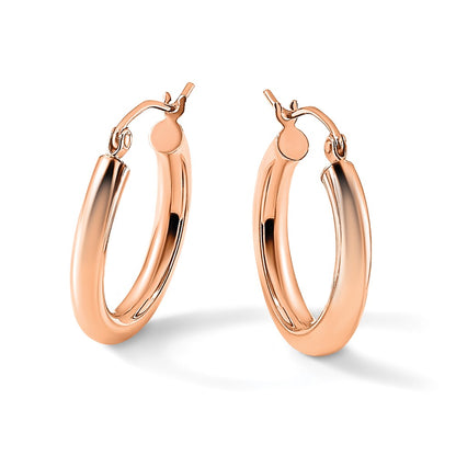 10K Rose Gold Polished Hoop Earrings