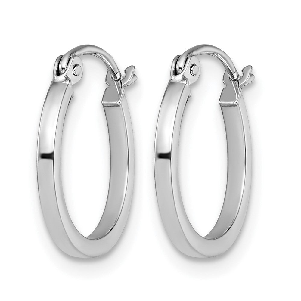 10K White Gold Polished Hoop Earrings