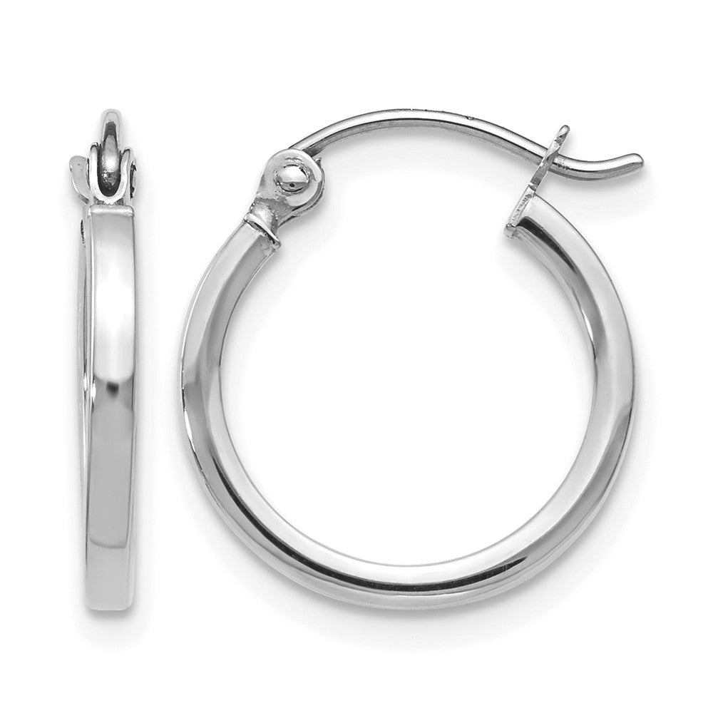 10K White Gold Polished Hoop Earrings