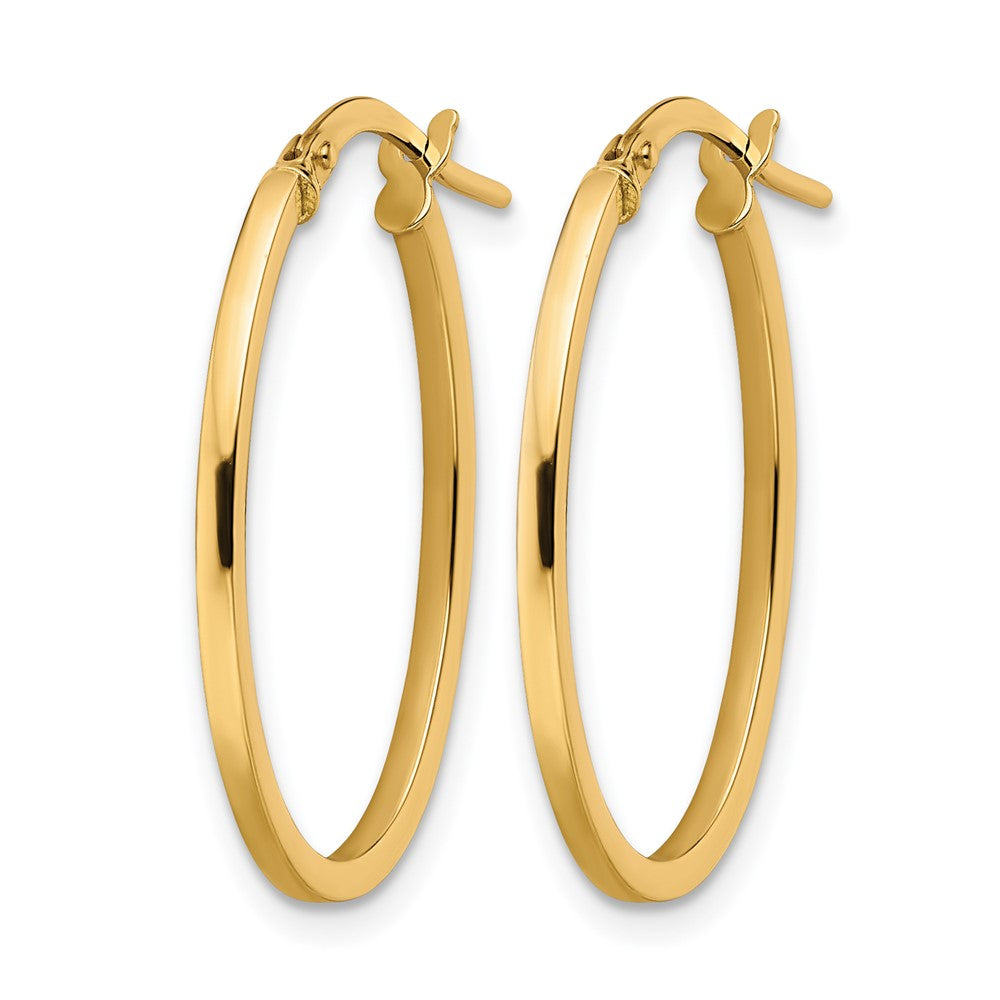 10K Yellow Gold Polished Oval Hoop Earrings