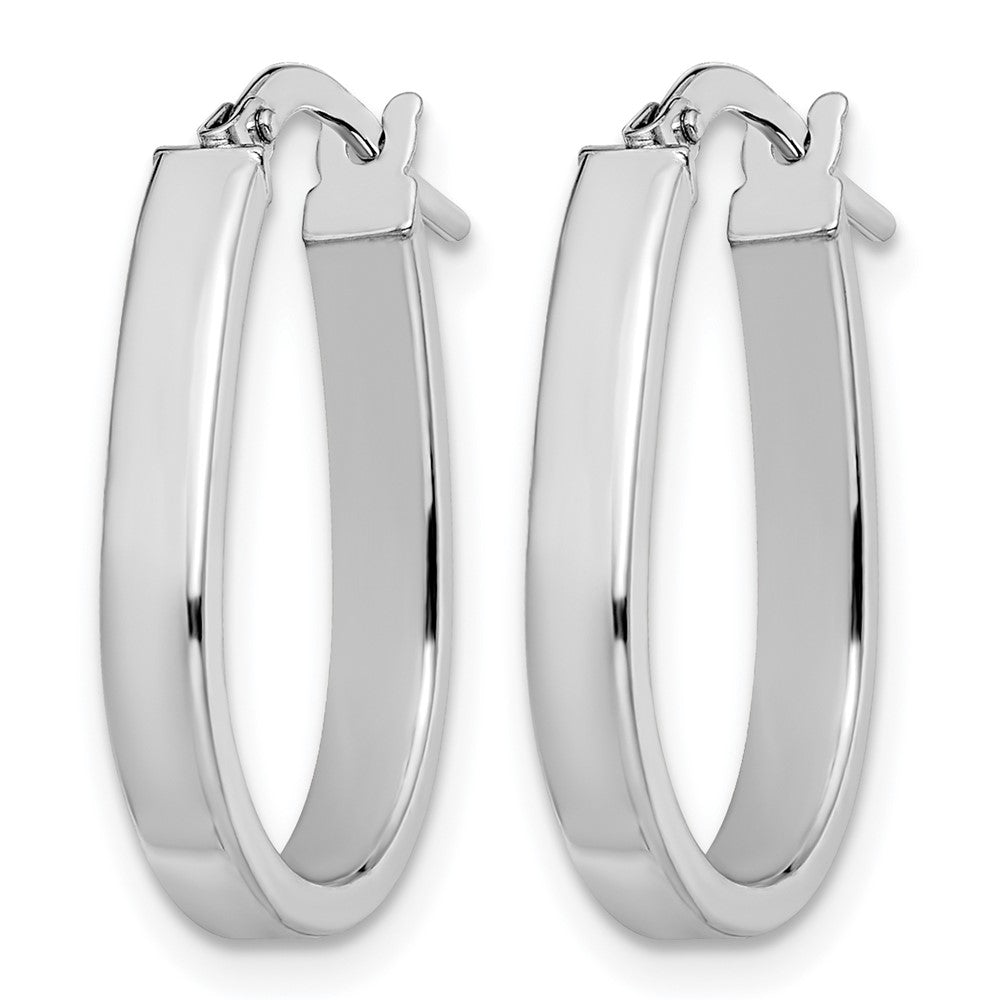 10K White Gold Polished U-Shape Hoop Earrings
