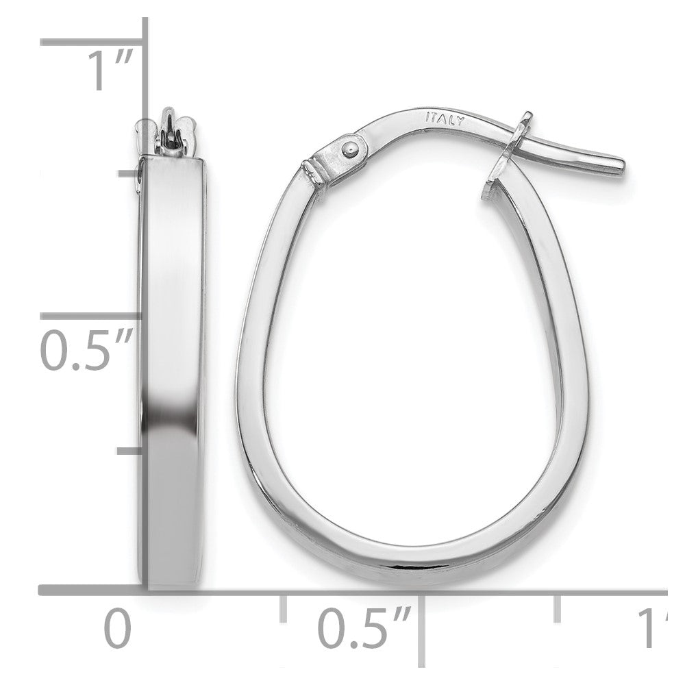 10K White Gold Polished U-Shape Hoop Earrings