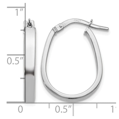 10K White Gold Polished U-Shape Hoop Earrings