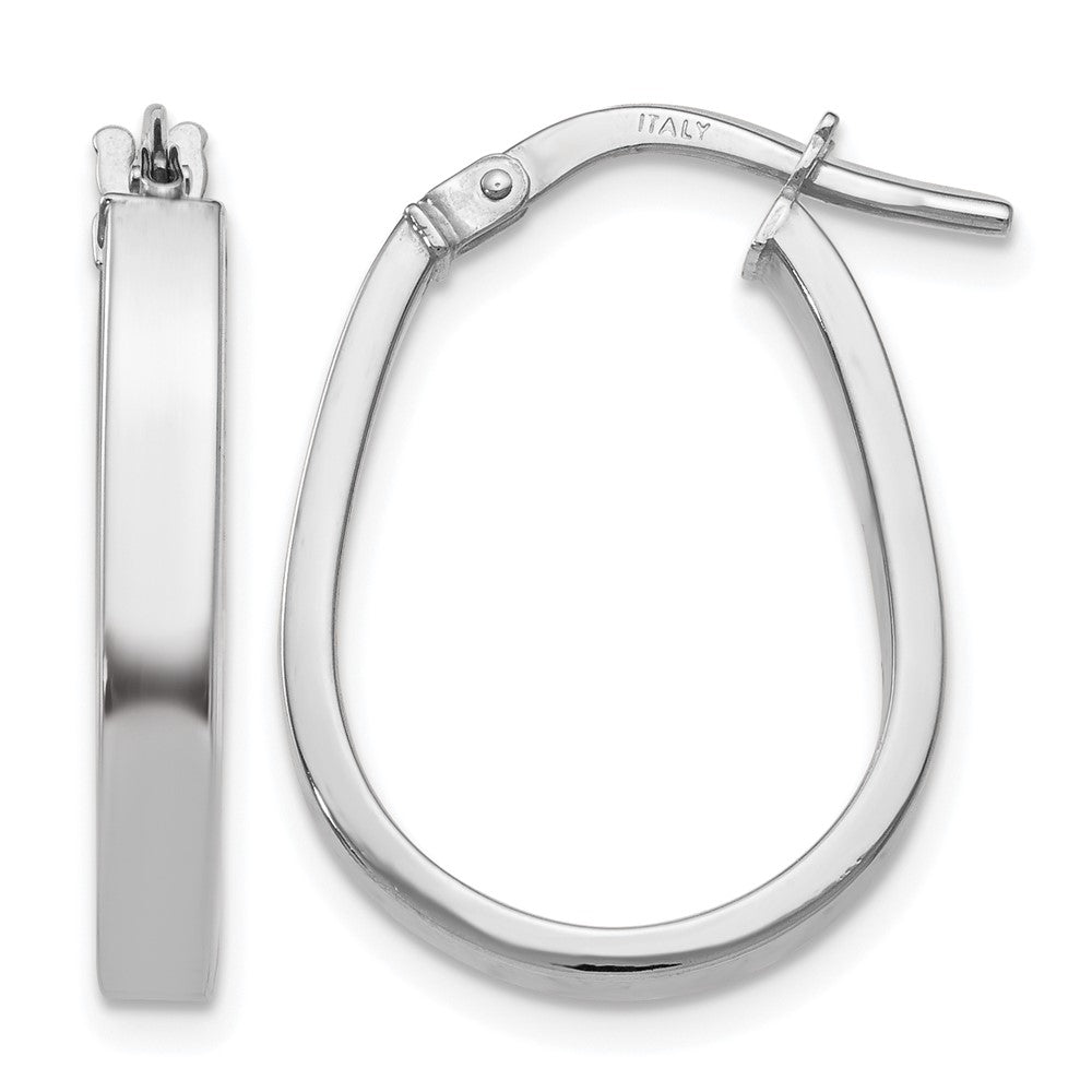 10K White Gold Polished U-Shape Hoop Earrings