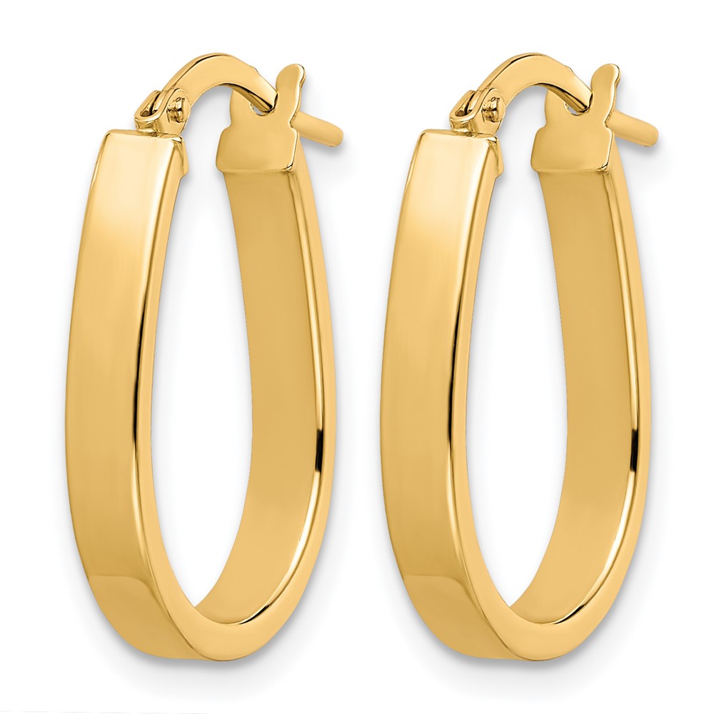 10K Yellow Gold Polished U-Shape Hoop Earrings